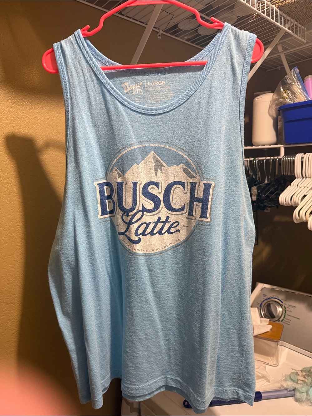 Busch Latte Light Blue Graphic Tank Top
